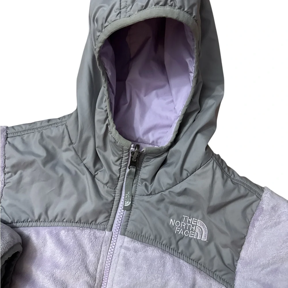 The North Face‎ Girls Size Medium 10/12 Lavender/Gray Reversible Zip Up Coat
